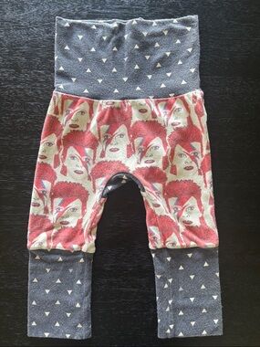 Baby Size 3-12 Month Ziggy Stardust David Bowie Leggings - Red & Blue